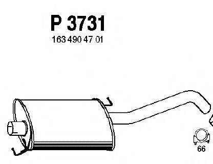 Глушитель выхлопных газов конечный FENNO P3731