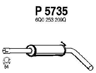 Средний глушитель выхлопных газов FENNO P5735