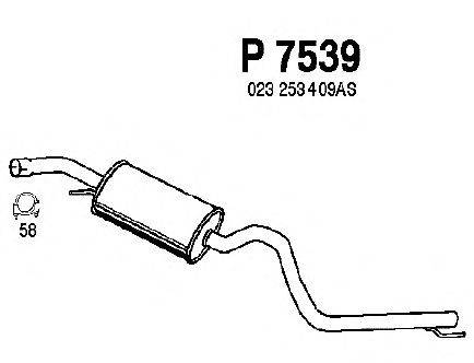 Средний глушитель выхлопных газов FENNO P7539