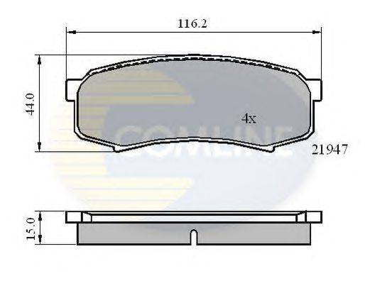 Комплект тормозных колодок, дисковый тормоз COMLINE CBP0404