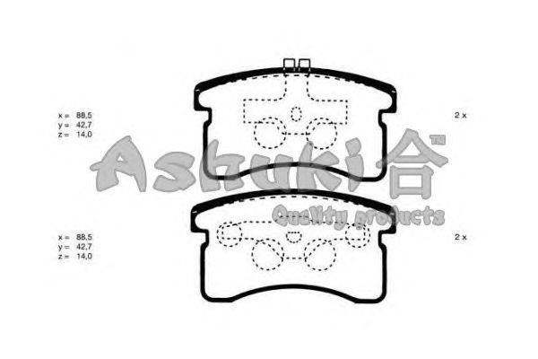 Комплект тормозных колодок, дисковый тормоз ASHUKI D09105J