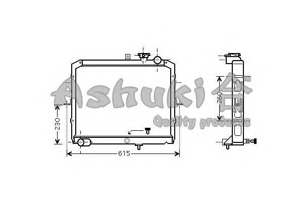 Радиатор, охлаждение двигателя ASHUKI I25019
