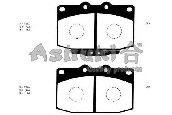 Комплект тормозных колодок, дисковый тормоз ASHUKI M053-05