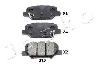 Комплект тормозных колодок, дисковый тормоз JAPANPARTS 5103315
