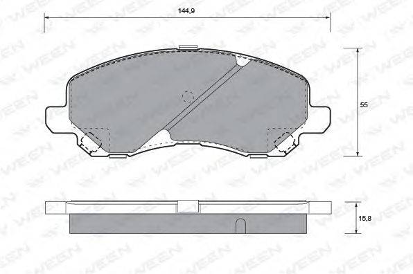 Комплект тормозных колодок, дисковый тормоз WEEN 151-1114
