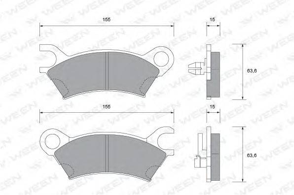 Комплект тормозных колодок, дисковый тормоз WEEN 151-1443