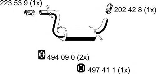 Средний глушитель выхлопных газов ERNST 155274