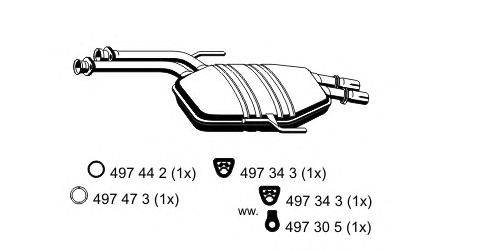 Средний глушитель выхлопных газов ERNST 375078