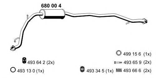 Средний глушитель выхлопных газов ERNST 680004