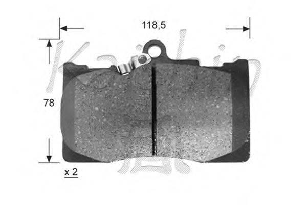 Комплект тормозных колодок, дисковый тормоз KAISHIN D2266