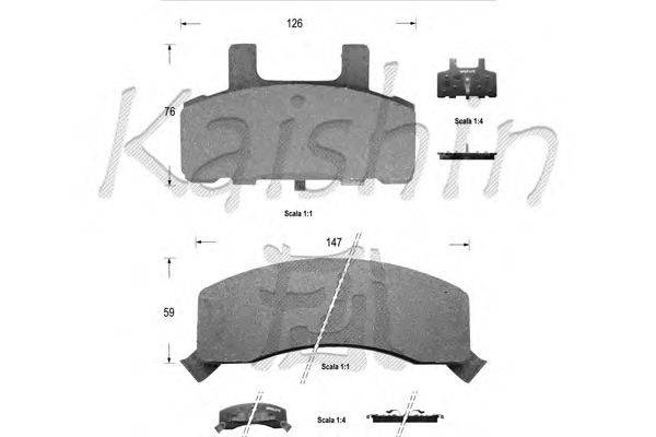 Комплект тормозных колодок, дисковый тормоз KAISHIN D9985