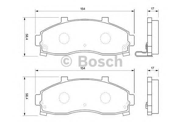 Комплект тормозных колодок, дисковый тормоз BOSCH 0 986 424 726