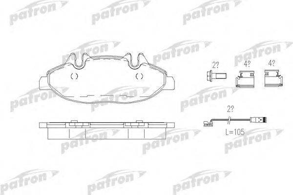 Комплект тормозных колодок, дисковый тормоз PATRON PBP1493