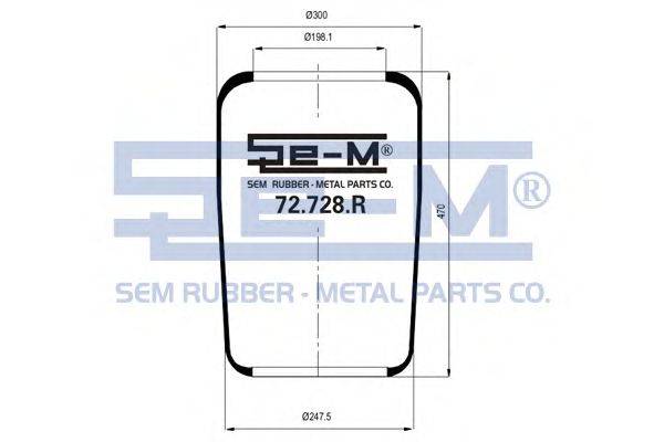 Кожух пневматической рессоры SEM LASTIK 72.728.R