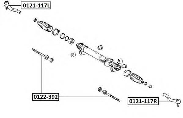 Наконечник поперечной рулевой тяги ASVA 0121-117L