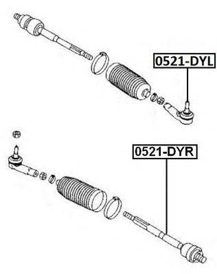 Наконечник поперечной рулевой тяги ASVA 0521-DYL