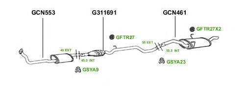 Система выпуска ОГ GT Exhaust 3608