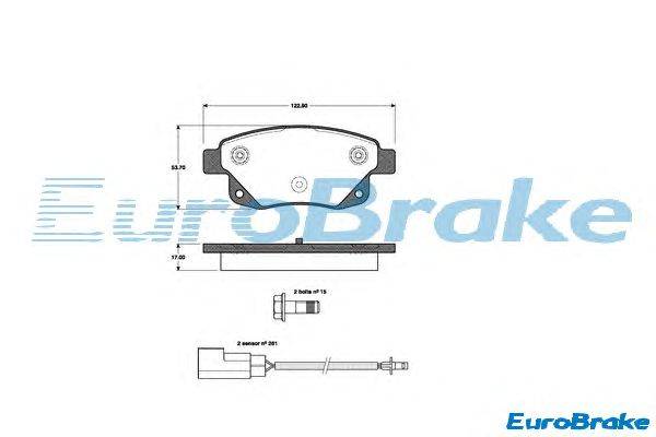 Комплект тормозных колодок, дисковый тормоз EUROBRAKE 5501222565