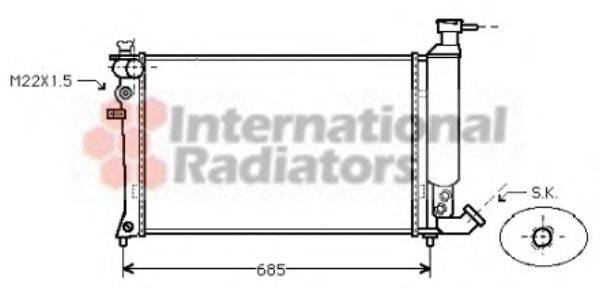 Радиатор, охлаждение двигателя VAN WEZEL 09002062