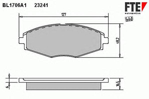 Комплект тормозных колодок, дисковый тормоз FTE BL1706A1