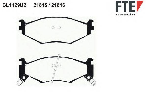 Комплект тормозных колодок, дисковый тормоз FTE 21817