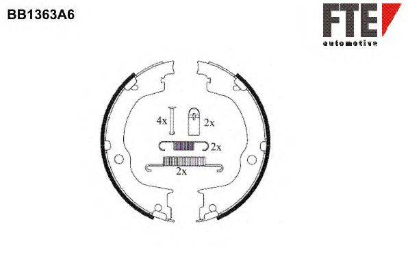 Комплект тормозных колодок, стояночная тормозная система FTE BB1363A6