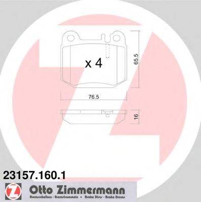 Комплект тормозных колодок, дисковый тормоз ZIMMERMANN 231571601