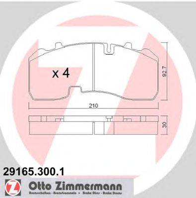 Комплект тормозных колодок, дисковый тормоз ZIMMERMANN 291653001