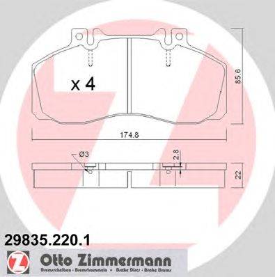 Комплект тормозных колодок, дисковый тормоз ZIMMERMANN 298352201