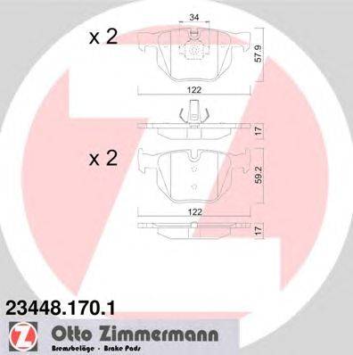 Комплект тормозных колодок, дисковый тормоз ZIMMERMANN 23732