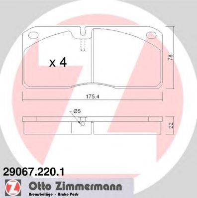 Комплект тормозных колодок, дисковый тормоз ZIMMERMANN 290672201