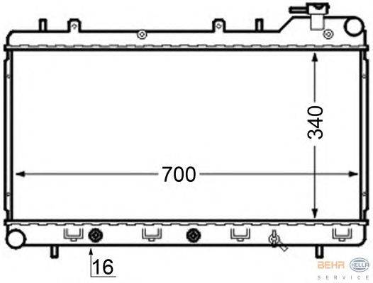 Радиатор, охлаждение двигателя HELLA 8MK 376 704-561