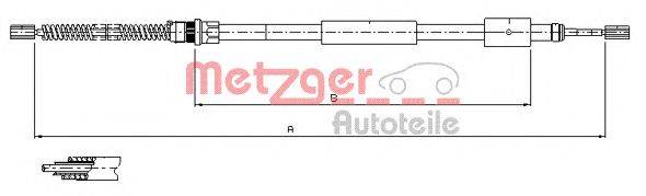 Трос, стояночная тормозная система METZGER 11.604