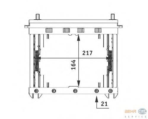 Теплообменник, отопление салона BEHR HELLA SERVICE 8FH 351 311-221
