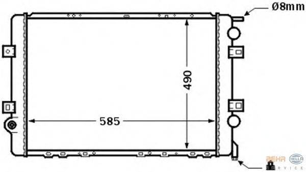 Радиатор, охлаждение двигателя BEHR HELLA SERVICE 8MK 376 704-621