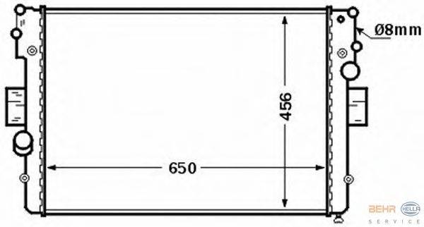 Радиатор, охлаждение двигателя BEHR HELLA SERVICE 8MK 376 774-421
