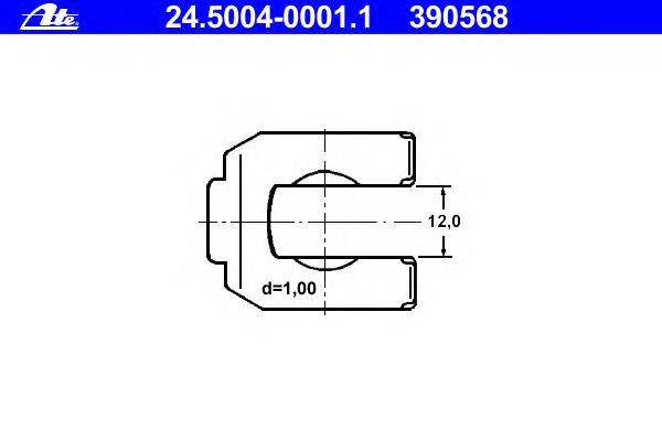Кронштейн, тормозной шланг ATE 24.5004-0001.1