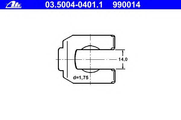 Кронштейн, тормозной шланг ATE 990014