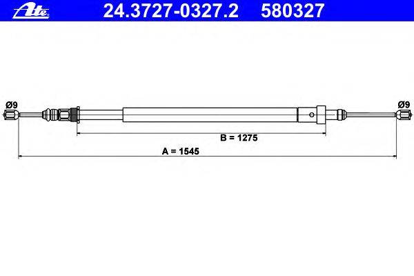 Трос, стояночная тормозная система ATE 24.3727-0327.2