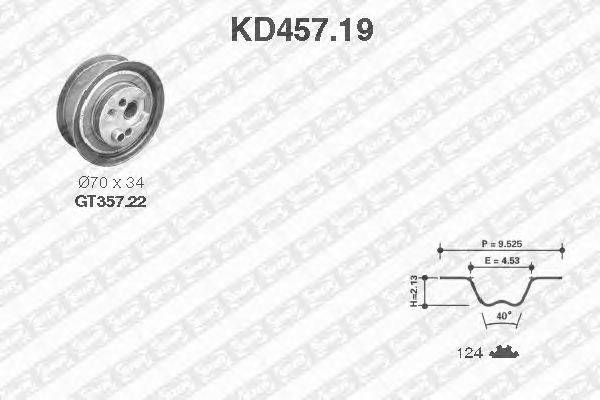 Комплект ремня ГРМ SNR KD457.19