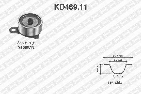 Комплект ремня ГРМ SNR KD469.11