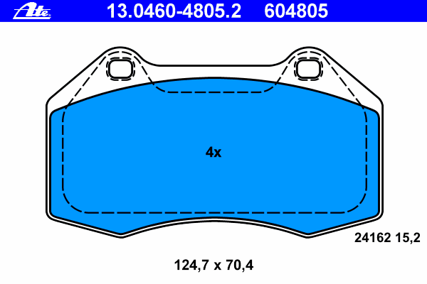Комплект тормозных колодок, дисковый тормоз ATE 13046048052