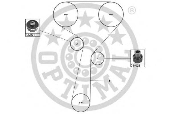 Комплект ремня ГРМ OPTIMAL 0-N022