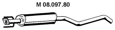 Средний глушитель выхлопных газов EBERSPÄCHER 08.097.80