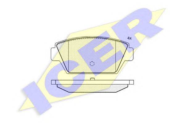 Комплект тормозных колодок, дисковый тормоз ICER 21125