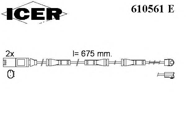Сигнализатор, износ тормозных колодок ICER 610561 E