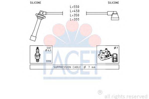 Комплект проводов зажигания FACET 49739