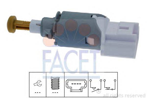 Выключатель фонаря сигнала торможения; Выключатель, привод сцепления (Tempomat) FACET 71225