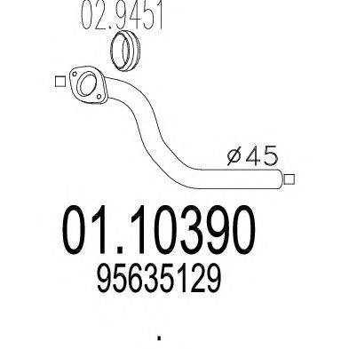 Труба выхлопного газа MTS 01.10390