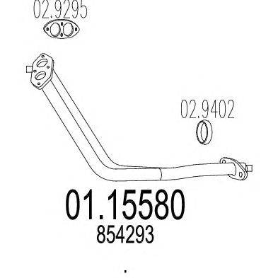 Труба выхлопного газа MTS 01.15580